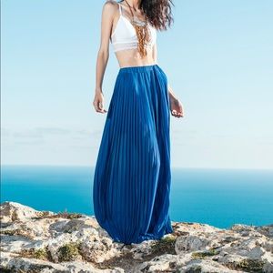 Royal Pleated Maxi Skirt